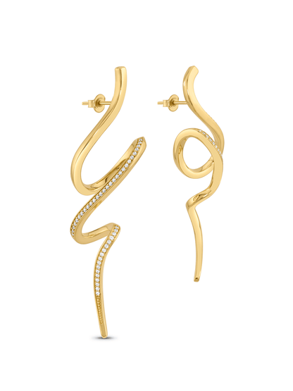 Entwined Squiggle Pavé Drop Studs