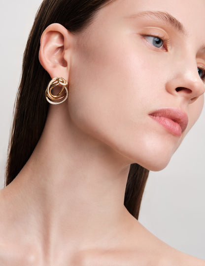 Entwined Knot Statement Pavé Studs