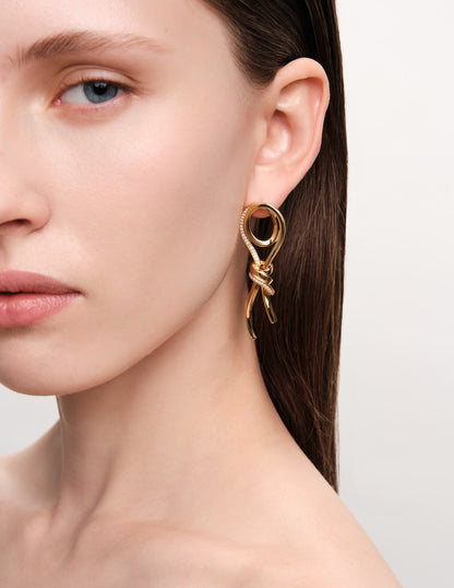 Entwined Knot Statement Pavé Drop Studs