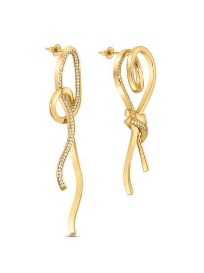 Entwined Knot Statement Pavé Drop Studs