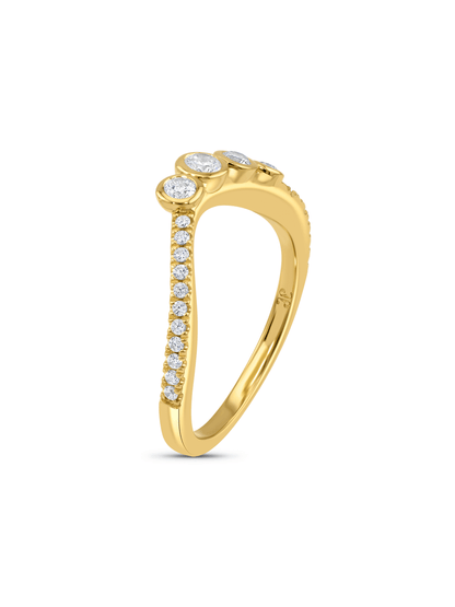 Crystal Pavé Stacking Ring in Gold