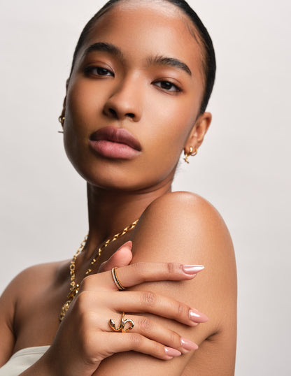 Crystal Pavé Ring in Gold