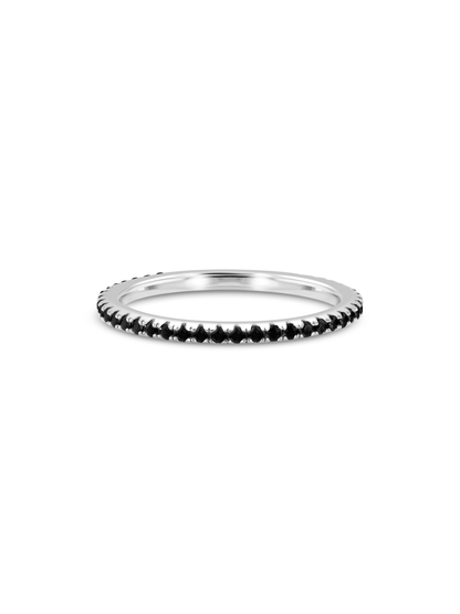 Black Pavé Ring In Silver