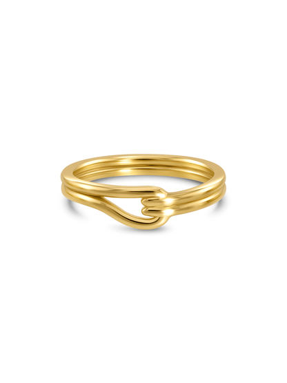 Loop Lined Stacking Ring In Gold