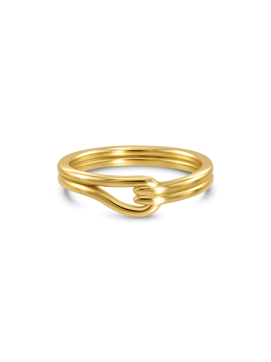 Loop Lined Stacking Ring In Gold