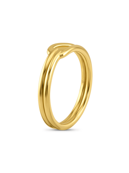Loop Lined Stacking Ring In Gold
