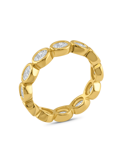 Oval Crystal Eternity Stacking Ring in Gold