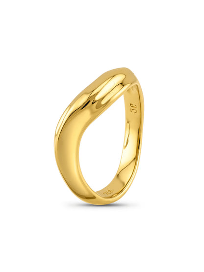 Fluidity Ridge Ring in Gold