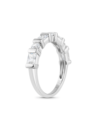 Half-Set Crystal Ring in Silver
