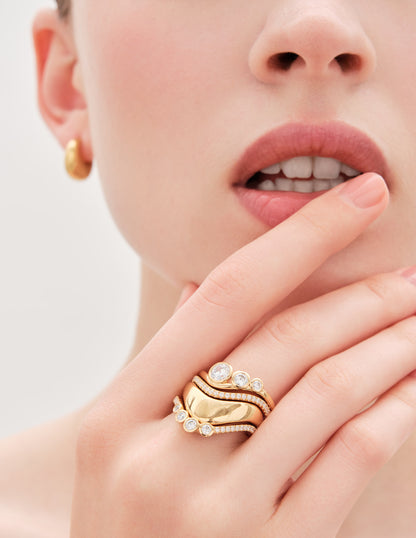 Dipped Edge Stacking Ring In Gold