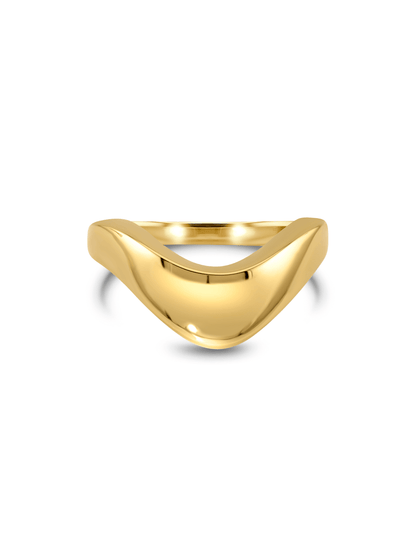 Dipped Edge Stacking Ring In Gold