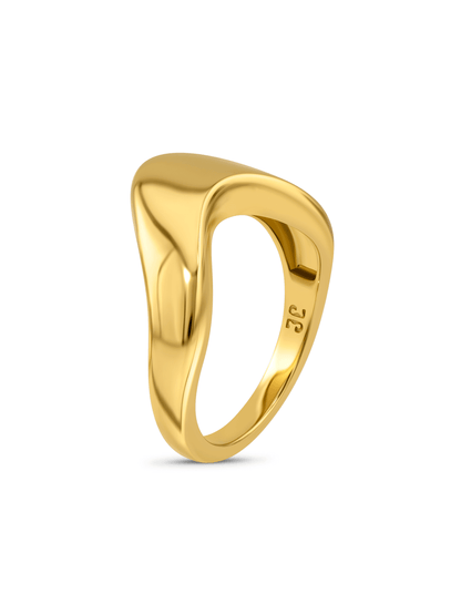 Dipped Edge Stacking Ring In Gold