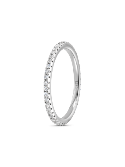 Crystal Pavé Ring Band in Silver