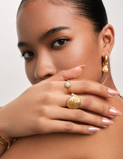 Irregular Moonstone Ring In Gold