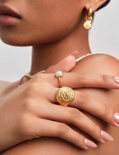 Irregular Moonstone Ring In Gold