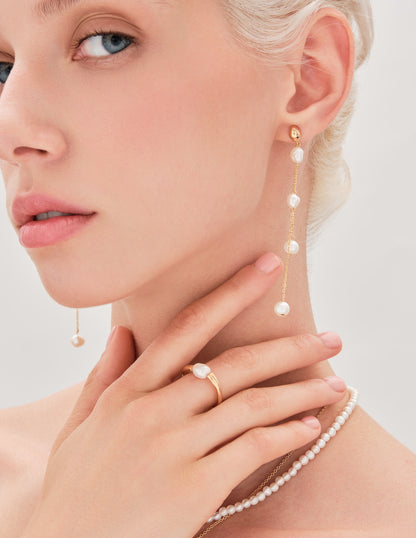 Pebble Pearl Single Pearl Ring In Gold