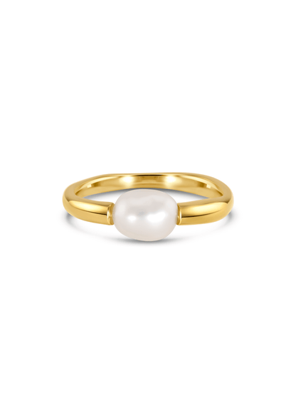 Pebble Pearl Single Pearl Ring In Gold
