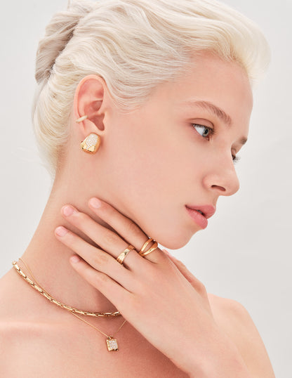 Smooth Split Stacking Ring In Gold