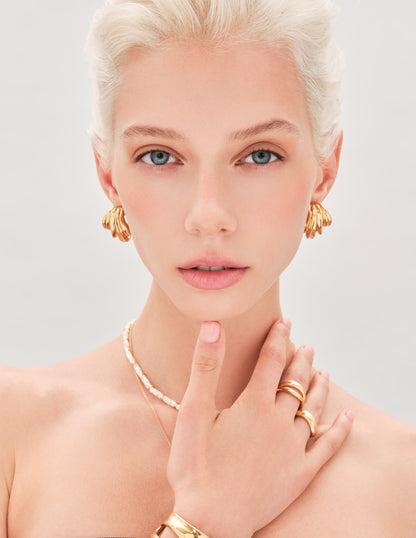 Smooth Split Stacking Ring In Gold