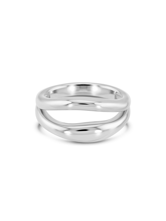 Smooth Split Stacking Ring In Silver