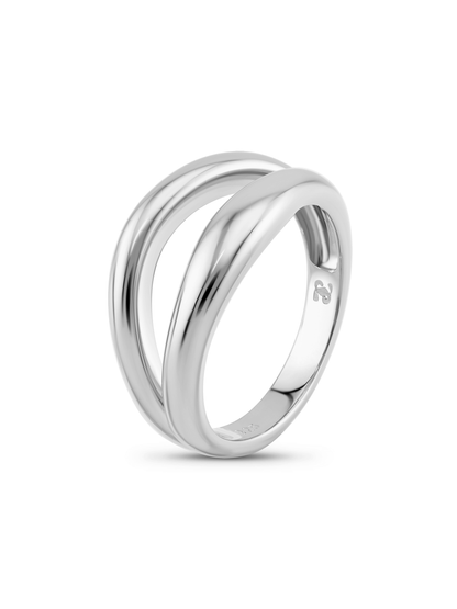 Smooth Split Stacking Ring In Silver