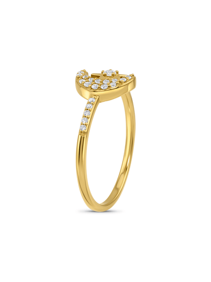 Celestial Moon & Star Ring in Gold