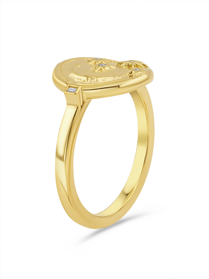 Celestial Coin Ring In Gold