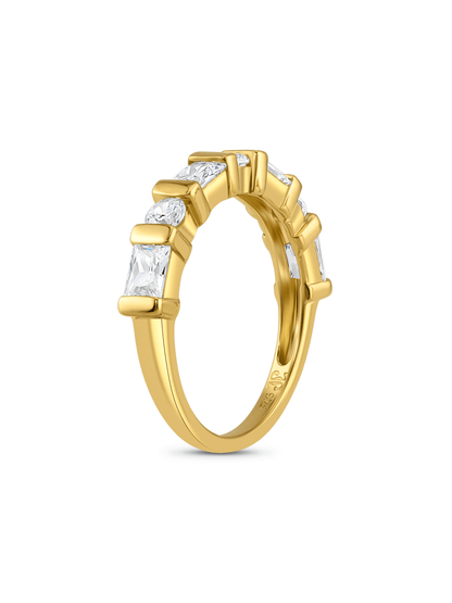 Half-Set Crystal Ring in Gold