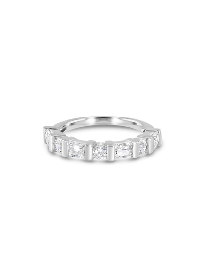Half-Set Crystal Ring in Silver