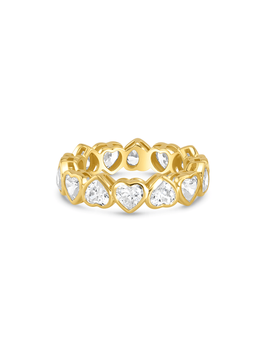 Heart Eternity Ring In Gold