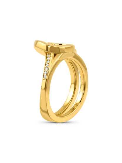Entwined Knot Statement Pavé Ring in Gold