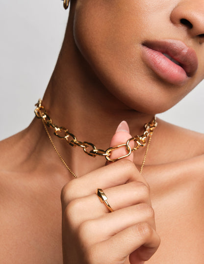 Link Ridge Ring In Gold