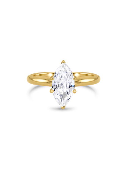 Marquise Crystal Stacking Ring in Gold