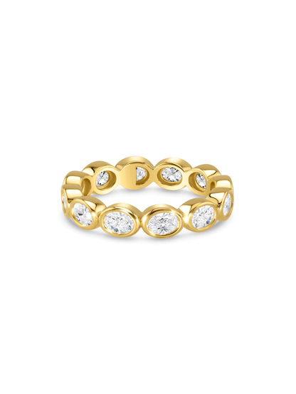 Oval Crystal Eternity Stacking Ring in Gold