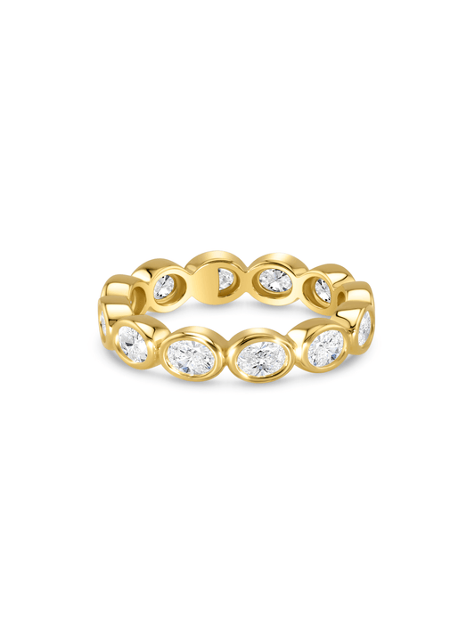 Oval Crystal Eternity Stacking Ring in Gold