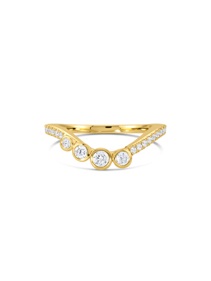 Crystal Pavé Stacking Ring in Gold