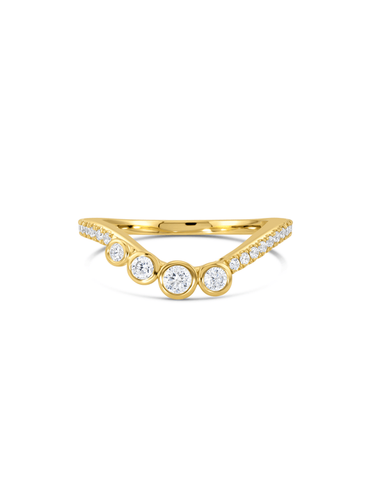 Crystal Pavé Stacking Ring in Gold