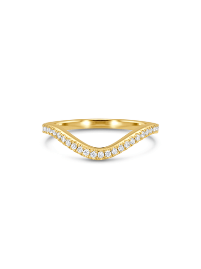 Pavé Wave Stacking Ring in Gold