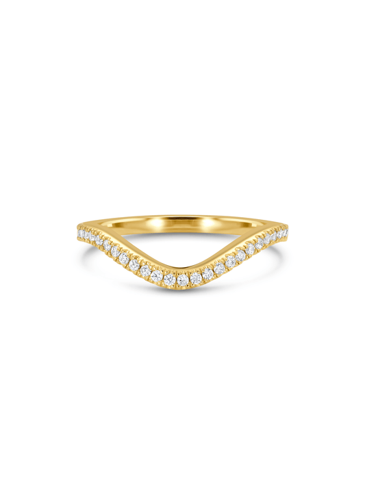Pavé Wave Stacking Ring in Gold