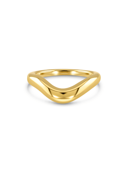 Pointed Wave Stacking Ring In Gold