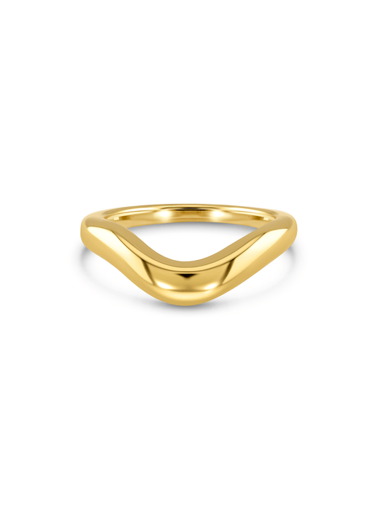 Pointed Wave Stacking Ring In Gold