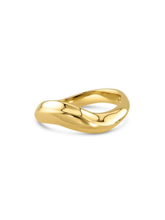 Fluidity Ridge Ring in Gold