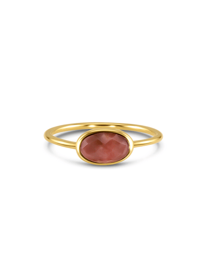 Semi-Precious Rhodochrosite Ring In Gold