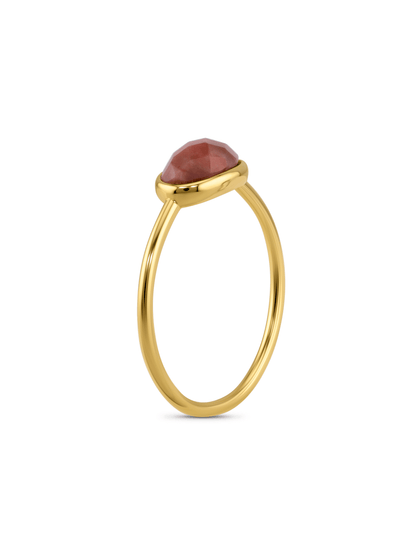 Semi-Precious Rhodochrosite Ring In Gold