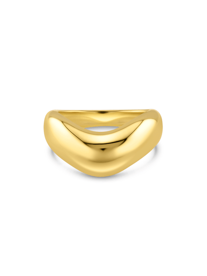 Domed Smooth Ring In Gold