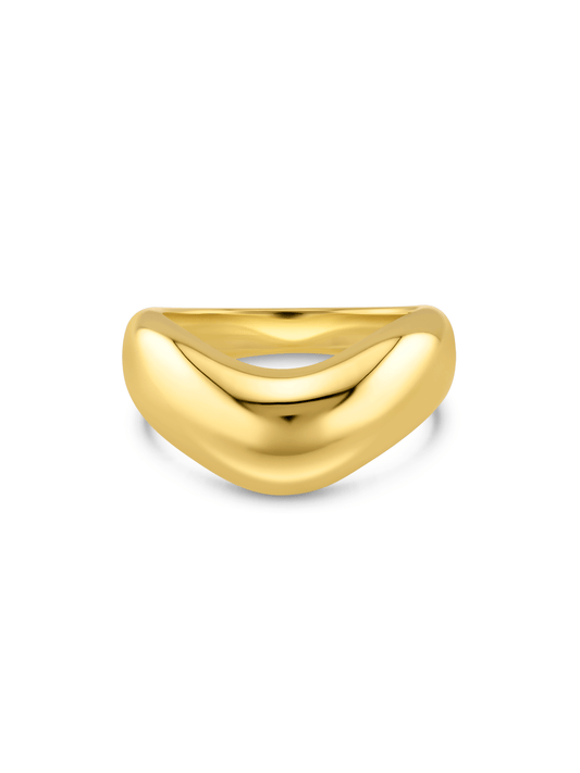 Domed Smooth Ring In Gold