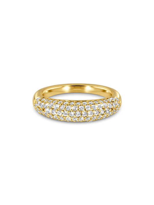 Thick Pavé Ring in Gold