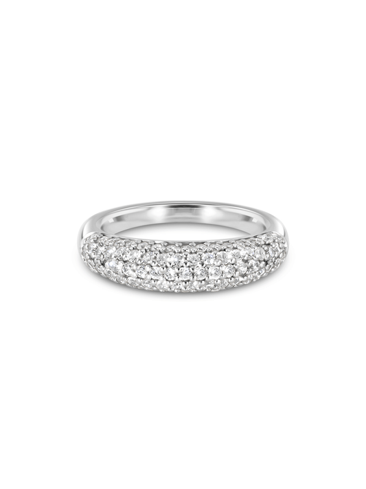 Thick Pavé Ring In Silver