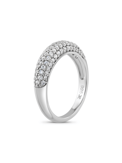Thick Pavé Ring In Silver