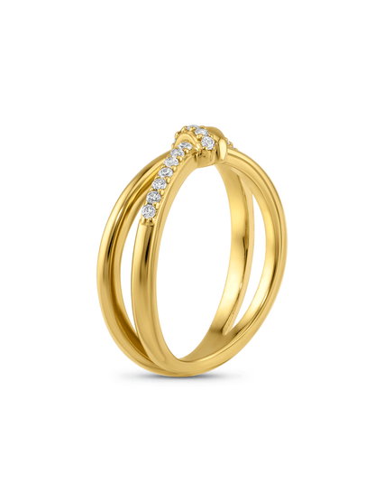 Pavé Knot Stacking Ring In Gold